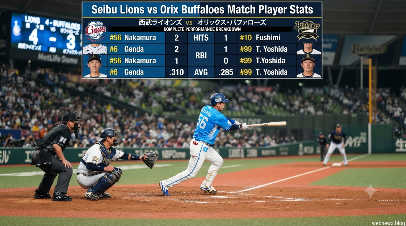 Seibu Lions vs Orix Buffaloes Match Player Stats