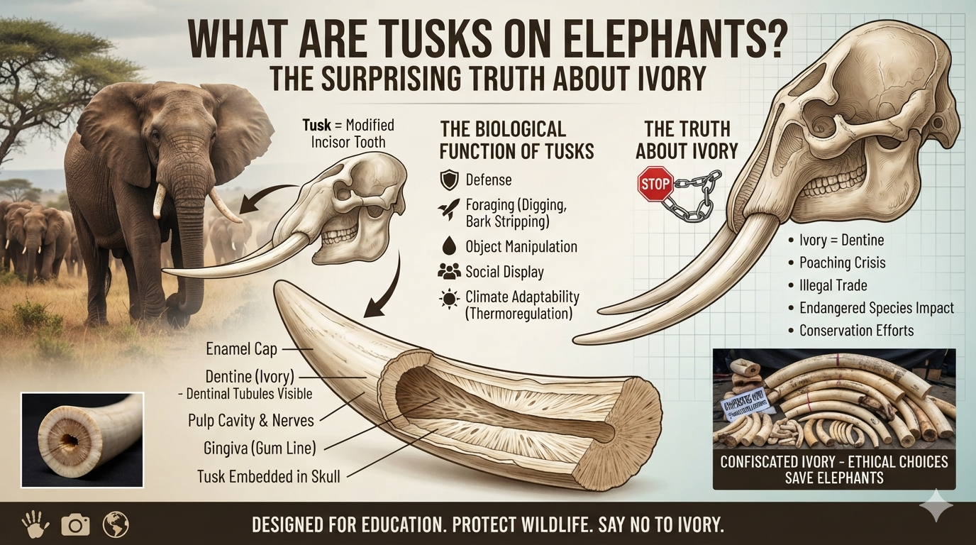 tusks on elephants